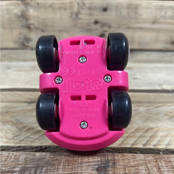 Oball Go Grippers Baby Race Car #1 Pink Green Teether Infant Kids II Toy Vehicle - Picture 5 of 6
